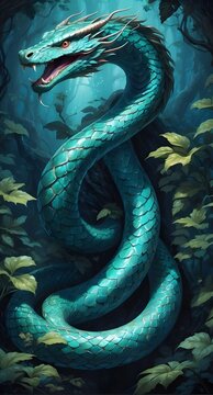 snake in the water, AI-generated image