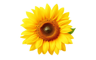 A Close Encounter with a Sunflower in Bloom Isolated on Transparent Background PNG.