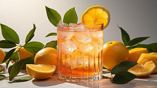 orange juice with fruits HD 8K wallpaper Stock Photographic Image 