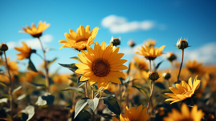 sunflowers in the field HD 8K wallpaper Stock Photographic Image 