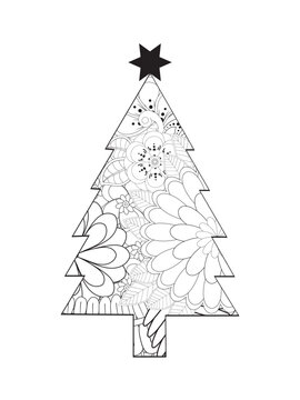 flower coloring  pages Christmas Tree the singel flower