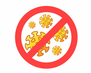 Stop spreading virus corona virus variant JN1 prevention germs with prohibition sign vector illustration.