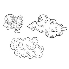 Chinese cloud vector for coloring book and printing on white background.Traditional Japanese culture element for tattoo design and idea.Cloud and wave illustration.Clip art.