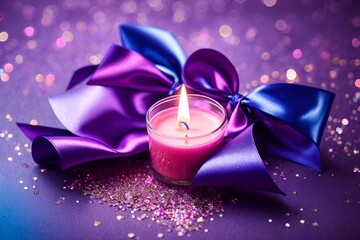 decoration with candles purple theme 