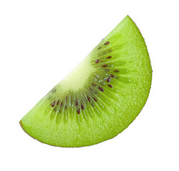 Slice of kiwi fruit isolated on white background - obrazy, fototapety, plakaty