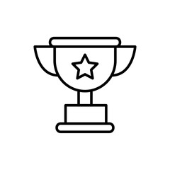 Star trophy outline icons, award minimalist vector illustration ,simple transparent graphic element .Isolated on white background