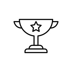 Star trophy outline icons, award minimalist vector illustration ,simple transparent graphic element .Isolated on white background