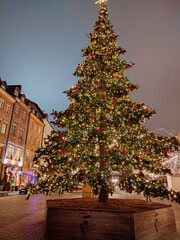 Warsaw, Poland - December 13, 2023: Modern urban lifestyle. street view. New year