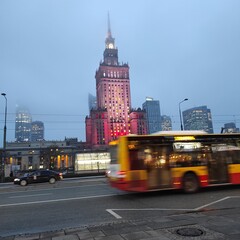 Warsaw, Poland - December 13, 2023: Modern urban lifestyle. street view. New year