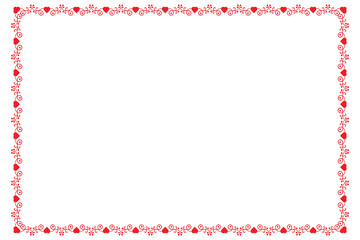 Heart Swirl Romantic Love ornaments isolated border layout, red hearts ornate award frame border, Valentine Day Card Border Square frame design, decorative heart rectangle frame vector element