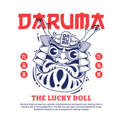 Japanese Daruma Doll streetwear tshirt illustration design