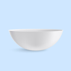 Vector white ceramics bowl isolated on white background