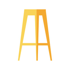 Vector wooden bar stool semi flat color vector object