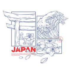 Japanese icon illustration t shirt design