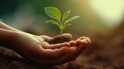 A close-up of a child's hands holding a small plant, symbolizing hope and the potential for growth despite difficult circumstances.