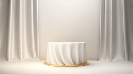 Fototapeta na wymiar : Podium and abstract background. Round stand. Platform for your design. 3D image, generative ai