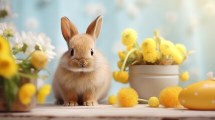 Easter baby bunny and eggs-Easter card