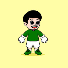 boy keeperball ready position cartoon