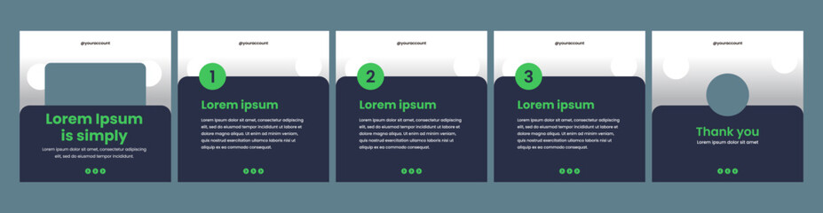 set of carousel or microblog templates for social media posts