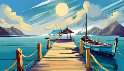 Obraz premium boat on the sea