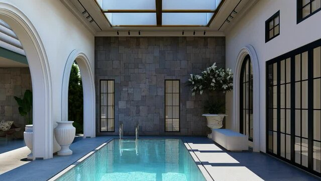 Swimming pool in classic villa