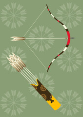 Traditional Japanese Illustration｜伝統的なイラスト|
矢 流鏑馬｜背景あり