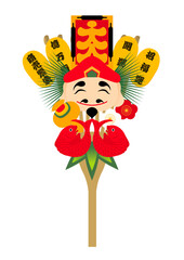 Traditional Japanese Illustration｜伝統的なイラスト|
熊手｜背景なし