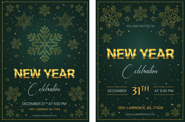 Set of New Year celebration flyers