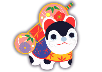 Traditional Japanese Illustration｜伝統的なイラスト|
犬張子｜背景あり