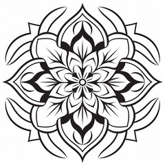 black and white flower, mandala