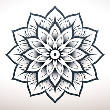 black and white spiritual symbol, mandala