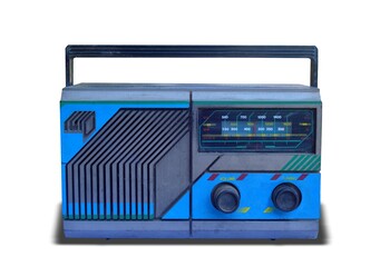 Fototapeta premium vintage radio isolated on white