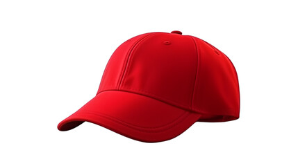 Fototapeta premium Red baseball cap isolated on transparent background