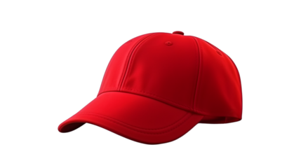 Red baseball cap isolated on transparent background