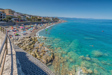 The beach of Capo d'Orlando in province of Messina, Sicily  - 696244721