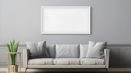 blank horizontal frame mockup, Lighting, in living room