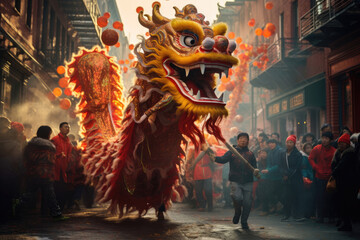 A captivating photograph captures the essence of Lunar New Year, also known as Chinese New Year