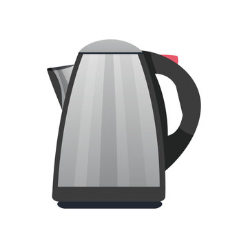 recommend clip art: vector electric kettle with handle isolated on white background