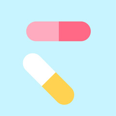Vector pill flat icon isolated on white background vector illustration