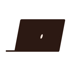Vector open laptop icon, cartoon illustration