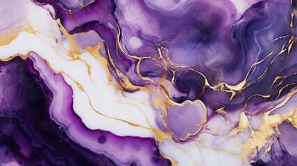 Luxury purple and gold stone marble texture.
