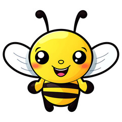 cute and adorable bee clipart sticker illustration with transparent background