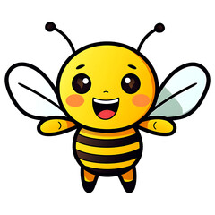 Obraz premium cute and adorable bee clipart sticker illustration with transparent background
