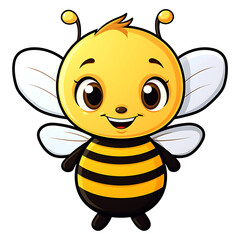 cute and adorable bee clipart sticker illustration with transparent background