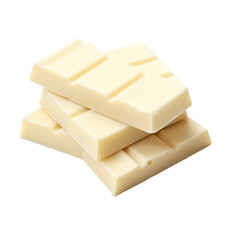 Stacked White Chocolate Bars on transparent  Background