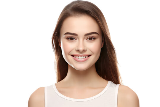 Smiling Young Women Isolated On Transparent Background