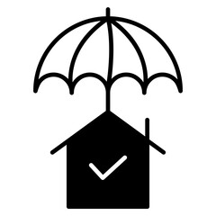 home insurance solid glyph icon illustration