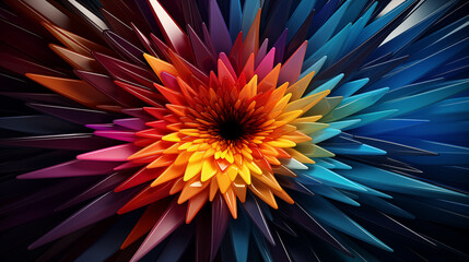 Radiant Ripples: Vivid Colorful Concentric Rays. Generative AI