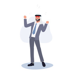 Aggressive Manager concept. Angry Arab Businessman Cartoon Character