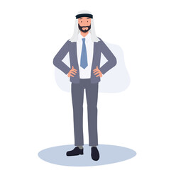 Obraz premium Successful Middle Eastern Entrepreneur in Formal Suit. confident Professional Arab Businessman in Suit